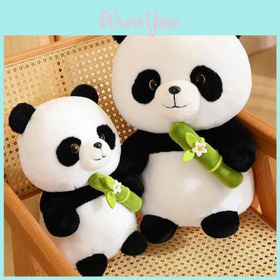 Cute Panda Plush Toy Stuffed Animal Doll Bamboo Shoot Flower Bear Gift For Girls And Kids
