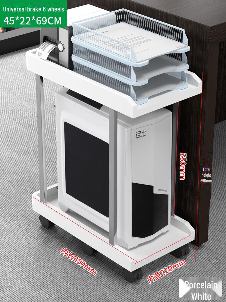 Universal Portable Computer Host Stand with Wheels, Moisture-Proof Elevated Design for Home or Office