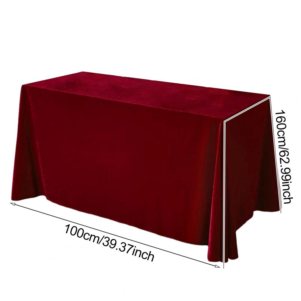 Tablecloth Oblong Shape Pure Color Golden Velvet Table Banquets Party Tablecloth Diner Restaurant Picnic Table Cover