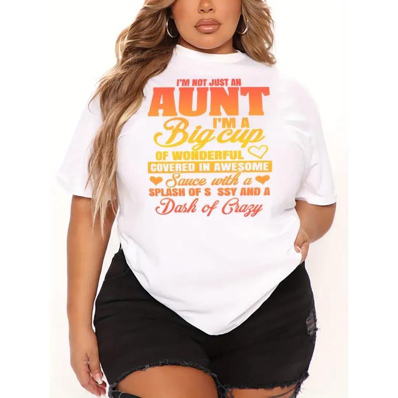 Spring Summer Letter 3D Printing Niche Design Short Sleeved T-shirt Women Casual Loose Plus Size Tops