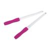 2pcs Stainless Steel Nail File Manicure Tools Double Sides Buffing Stick Silicone Handle
