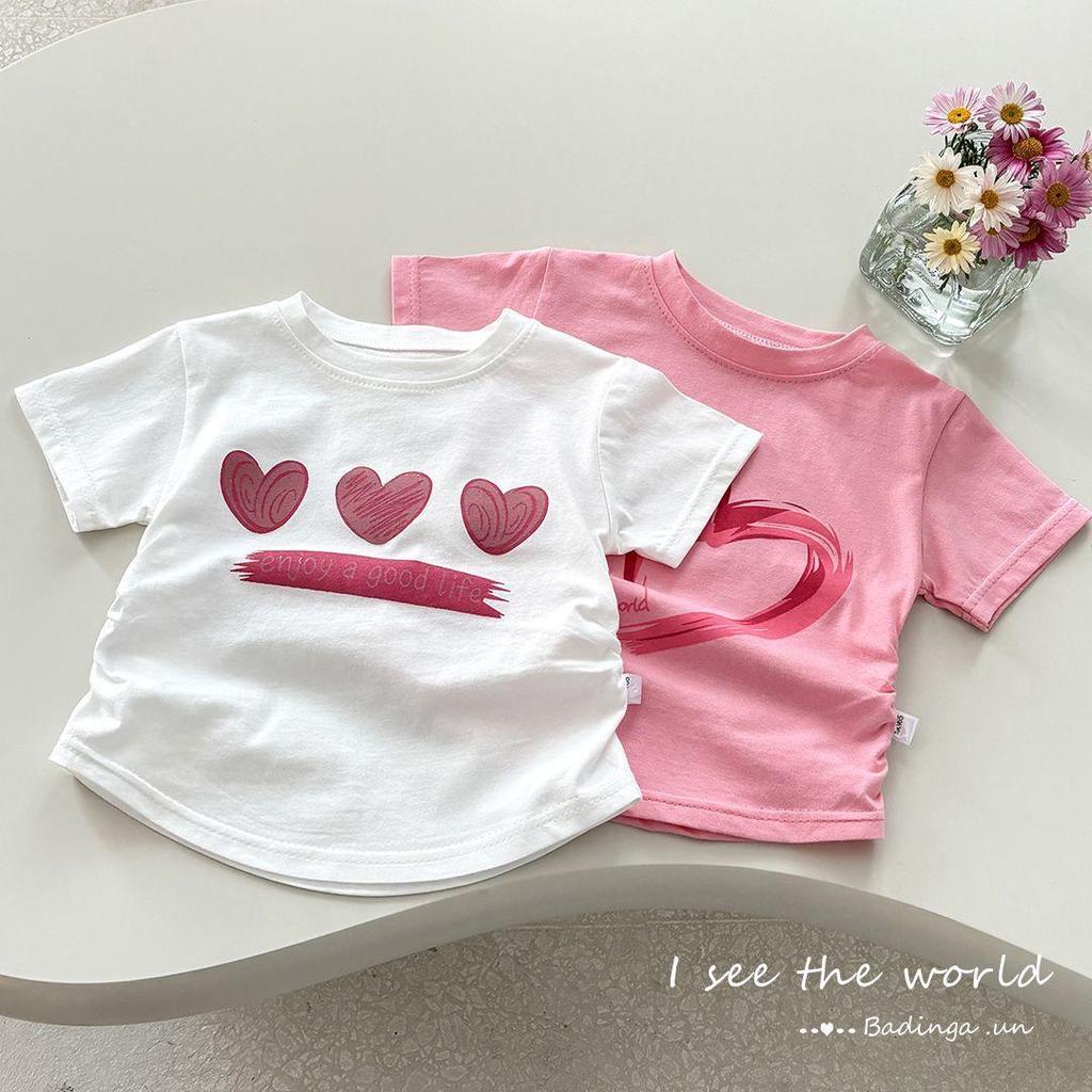 Girls' Summer 2025 Pure Cotton Short Sleeve Baby Top - Stylish A-Class Children's T-Shirt