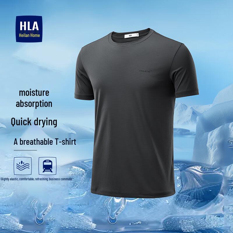 

HLA Men s Breathable Checkered Round-Neck T-Shirt 3XL