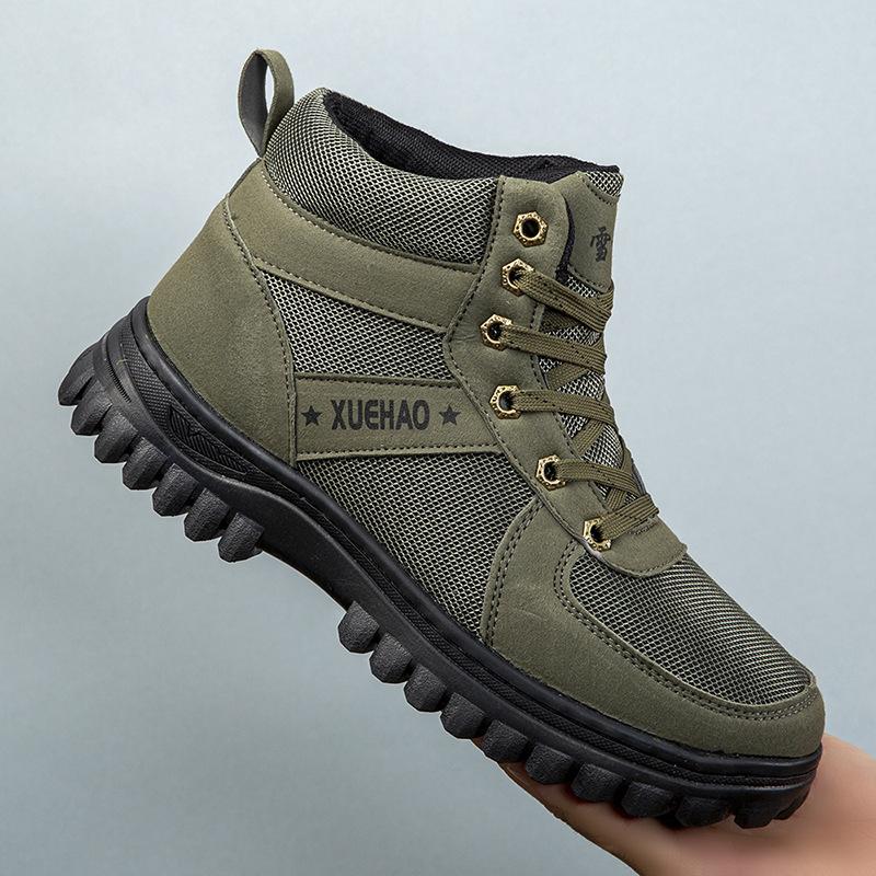 

Winter extra thick snow boots men s cotton shoes piled thickened cold-proof warm non-slip outdoor high-top Northeast warm shoes 39 армия зеленый