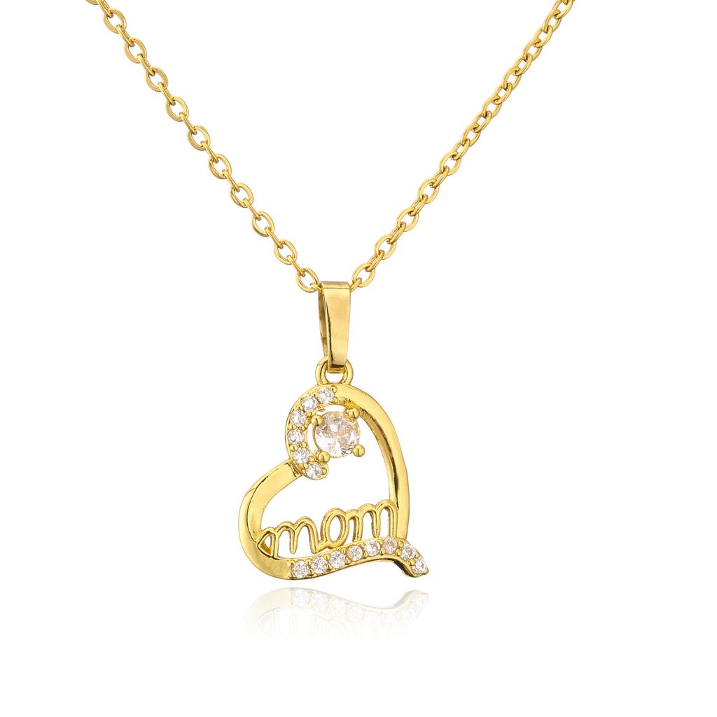 HECHENG,Mother's Day Mama Letter Pendant Necklace For Women,Stainless steel  Chain Choker Personality Zircon New Gifts