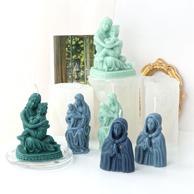 Jesus Jungfrau Maria Figur Silikonform DIY Handgemacht Katholische Nonne Gips Zement Epoxidharz Form Handwerk Dekorative Ornamente