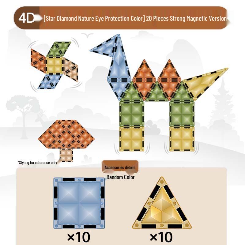 Emerald Magnetic Window Tiles: Children's Educational Building Blocks