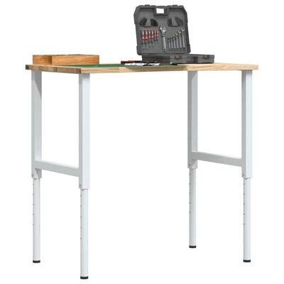 Vidaxl Workbench, 100X60X(71.5-98) Cm, Oak Wood