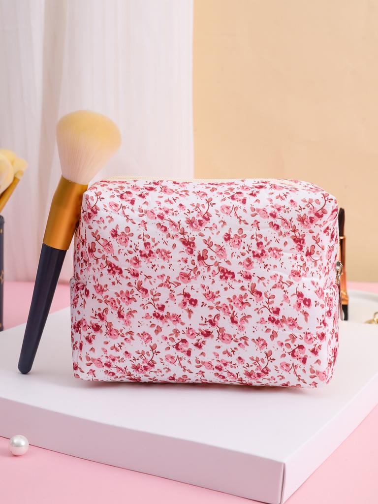 Women Makeup Organizer Female Toiletry Kit Bag Make Up Case Storage Pouch Lady Flower Cosmetic Brush Organizer Bag for Travel