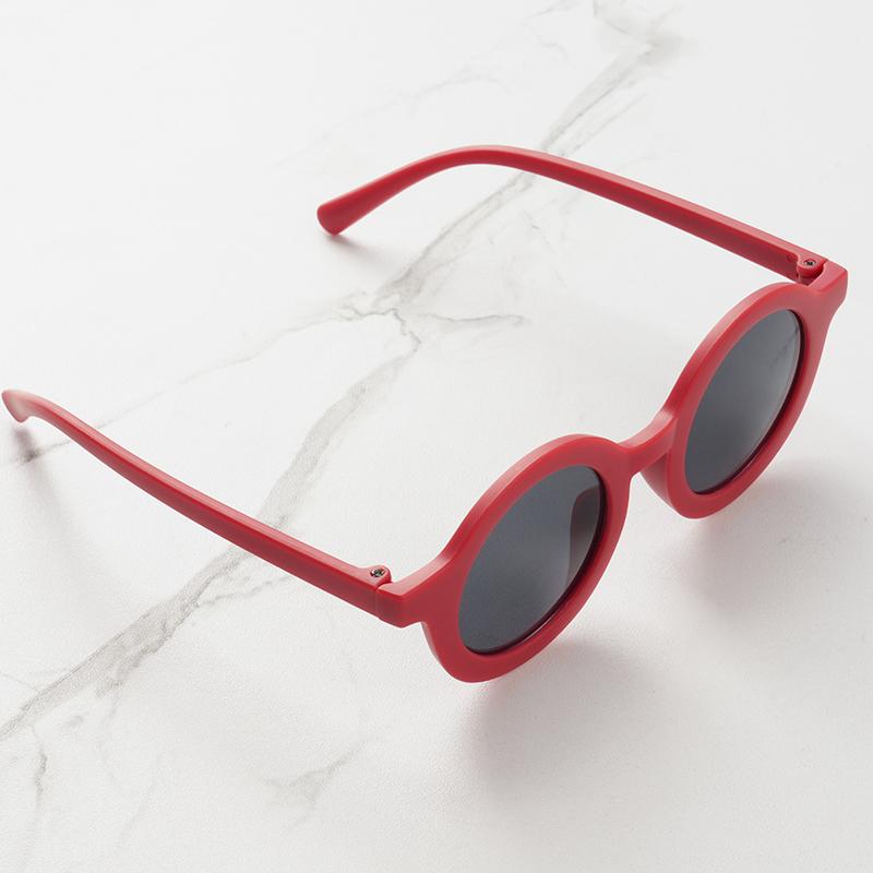 Baby Sunglasses Matte Children's Sunglasses Trendy Round Frame Retro Mocha Colored Glasses  Anti Purple Line