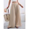 Women's High Waist Wide Leg Pants Loose Fit Palazzo Trousers Pocket Straight Suit Pants