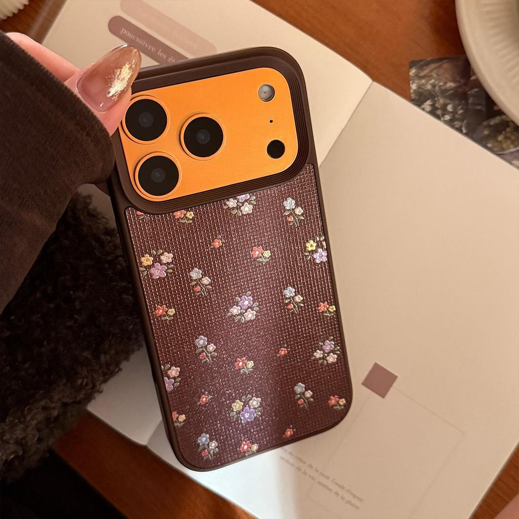 Vintage Brown Floral Phone Case Suitable for iPhone 16 and iPhone 17