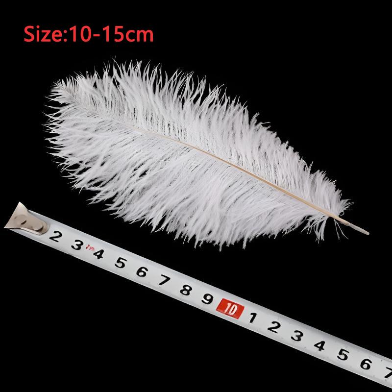 10Pcs Ostrich Feathers 10 15 Cm Trim Fabric Black White Plumas Small For Crafts Decoration Vases Centerpiece Flower Carnaval