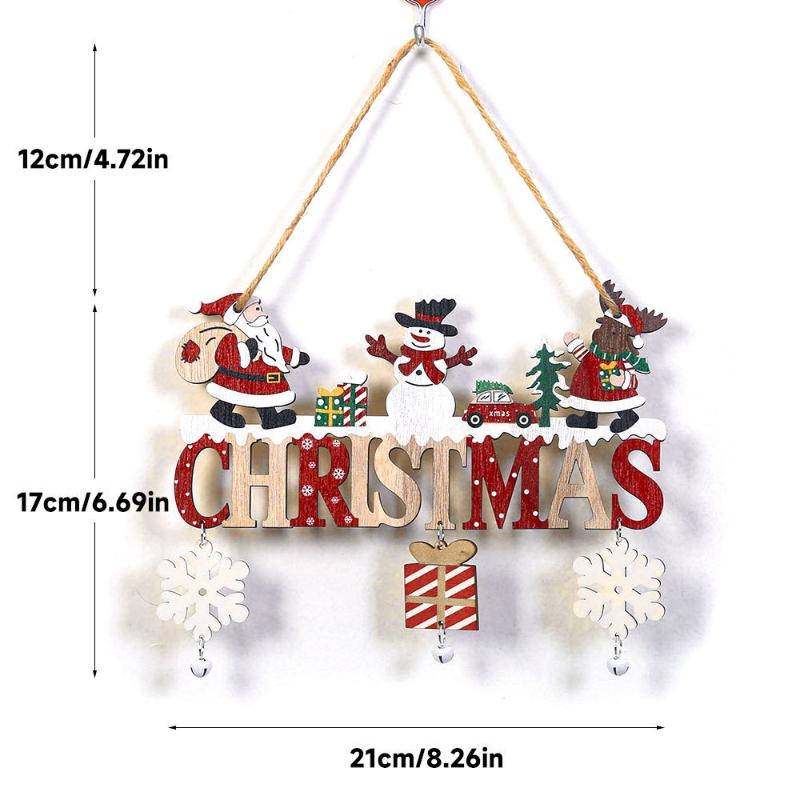 Xmas Tree Hanging Decoration, Wood Crafted, Christmas Ornaments, Fun Party Scene Props, Festive Gift