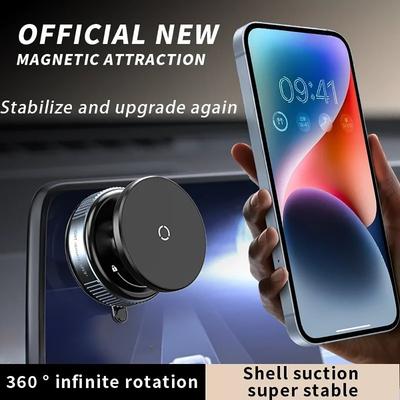 Car Phone Holder Magnetic Vacuum Intelligent Car Phone Holder 360° Rotation Magnetic Smart Suction Cup Bracket Car Phone Mount