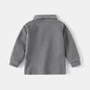 Children's 2024 Long-Sleeve Polo Shirt: Thickened Lapel Korean-Style Top for Boys - Autumn Collection.