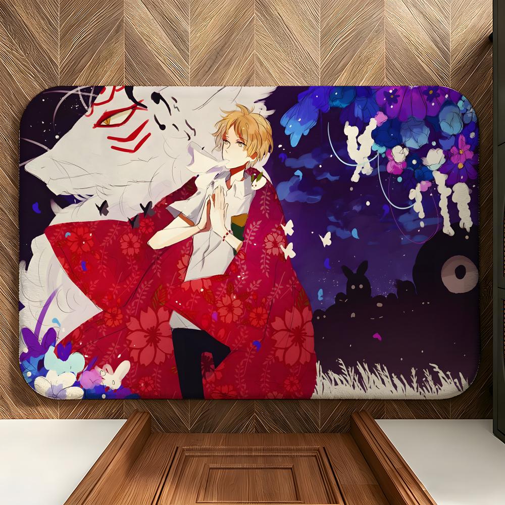 Anime NNatsume's Book of Friends Floor Mat Soft Flannel Floor Mat  Suitable for Entryways, Living Rooms, Bedrooms, and Bathrooms