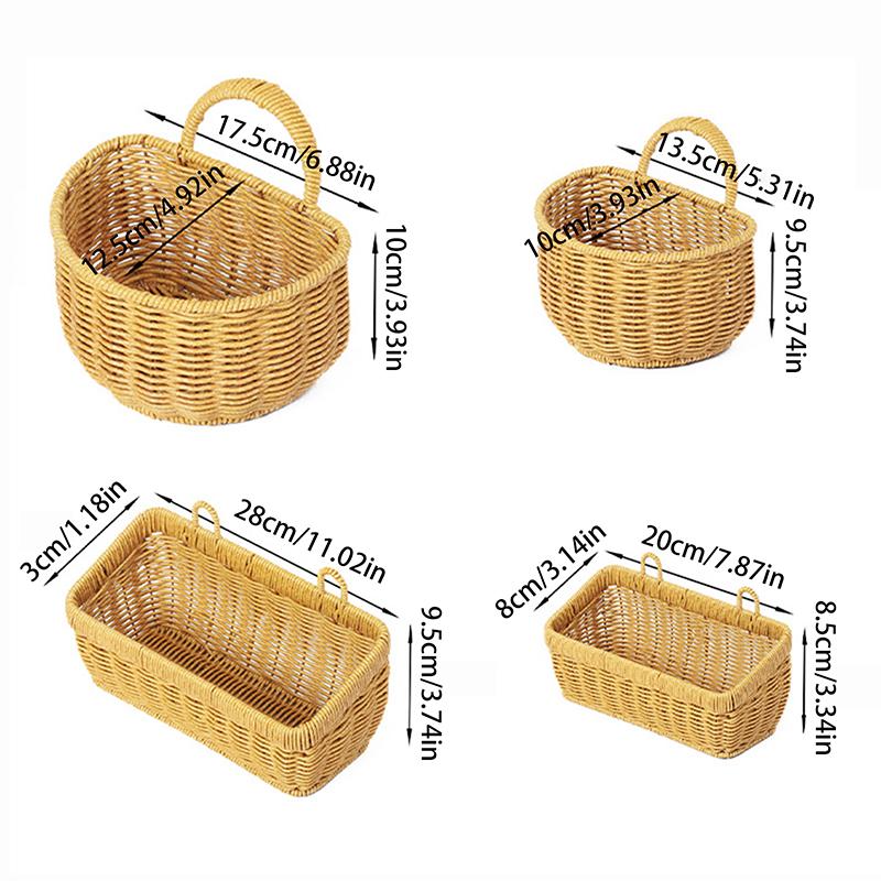 Wandhängender Aufbewahrungskorb Behälter Dekokorb Handgewebter Küchenaufbewahrungskorb Für Garten Blumentopf Wohnzimmer