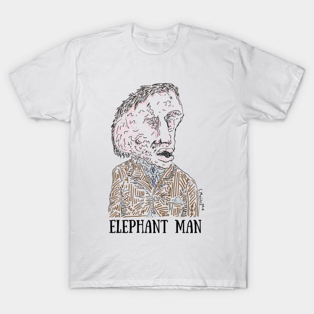 

Men Black Print T-shirt Elephant Man No-Cut Transfer Paper Print Cotton Tshirt 2XL білий