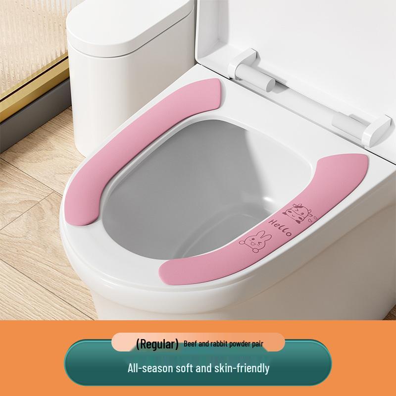 

Winter Toilet Seat Cushion Set: Adhesive, Universal Fit for All Seasons.