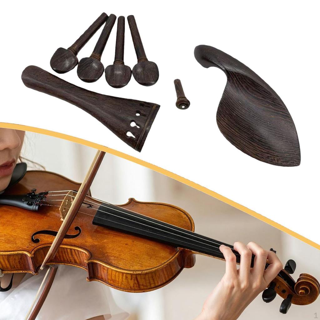 4/4 Full Size Violin Accessories Kit Chin Rest Parts Sturdy,Wood Replacement,Professional Tuning