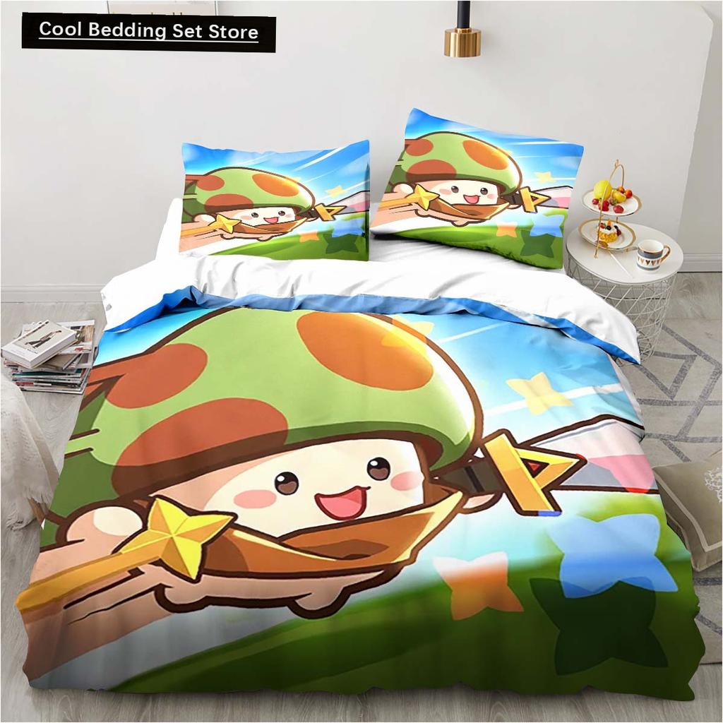 3D Tisk Anime Hra Legenda o Houbě Vzor Povlečení Sady Přikrývka Ložní Prádlo Dárek Twin Queen King Size Romantický Domácí Dárek
