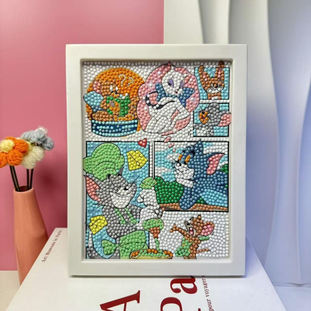Children'S Diamond Painting Framed Handmade Diy Material Bag Sanrio Diamond Paste Painting Concentration Toy