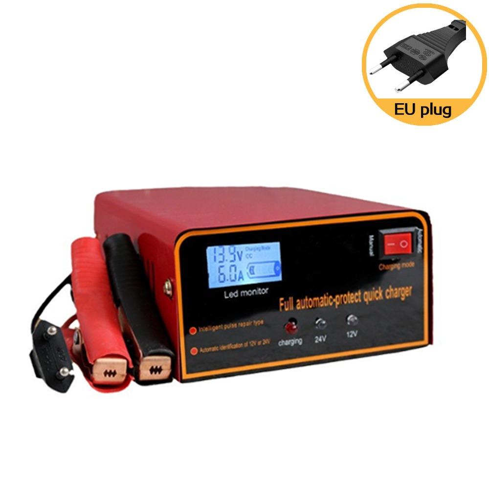12v 24v Car Motorcycle Battery Charger Automatic Lead Acid Pulse Repair Auto Accessories EU Plug
