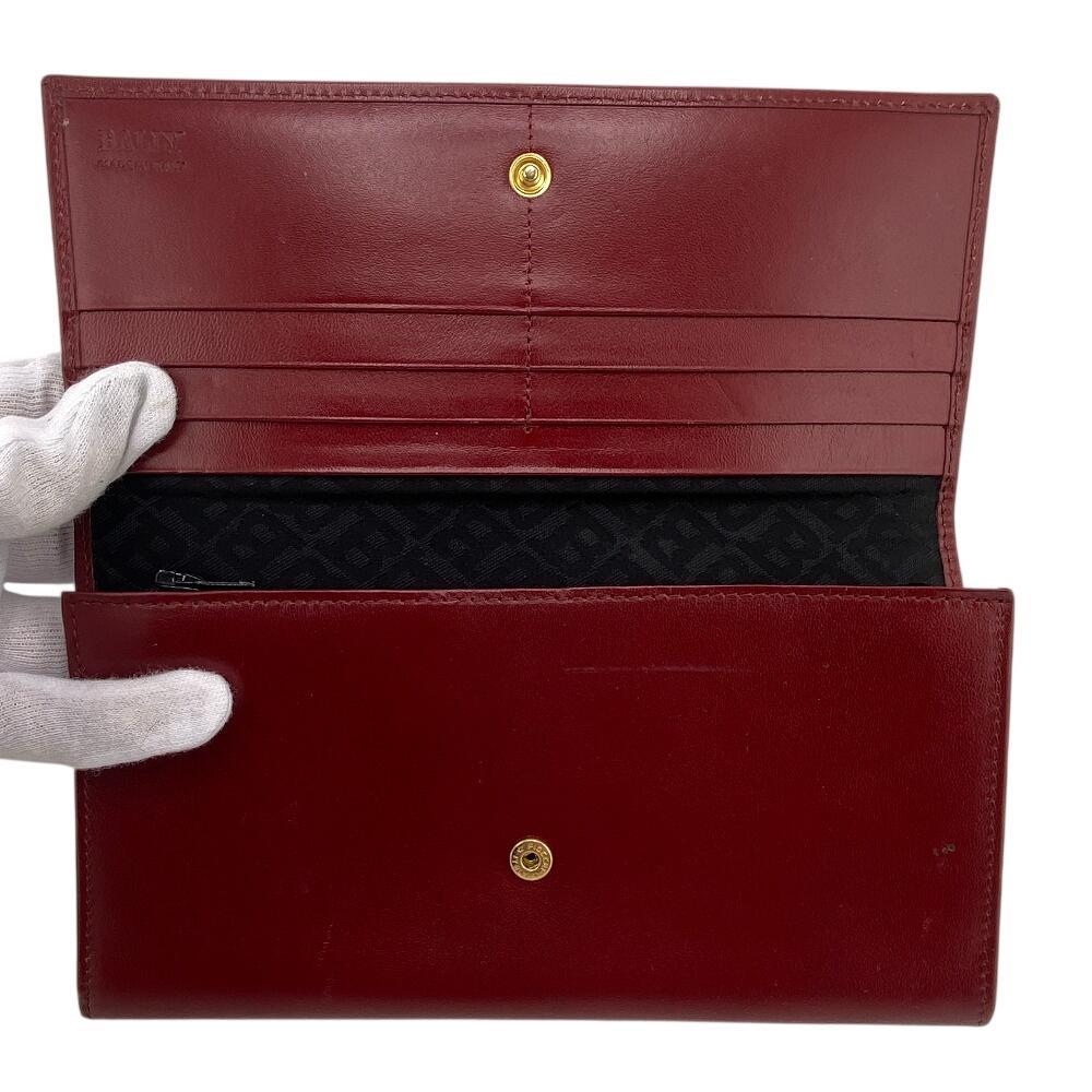 BALLY Vintage flap leather Purse Bordeaux leather Women Used