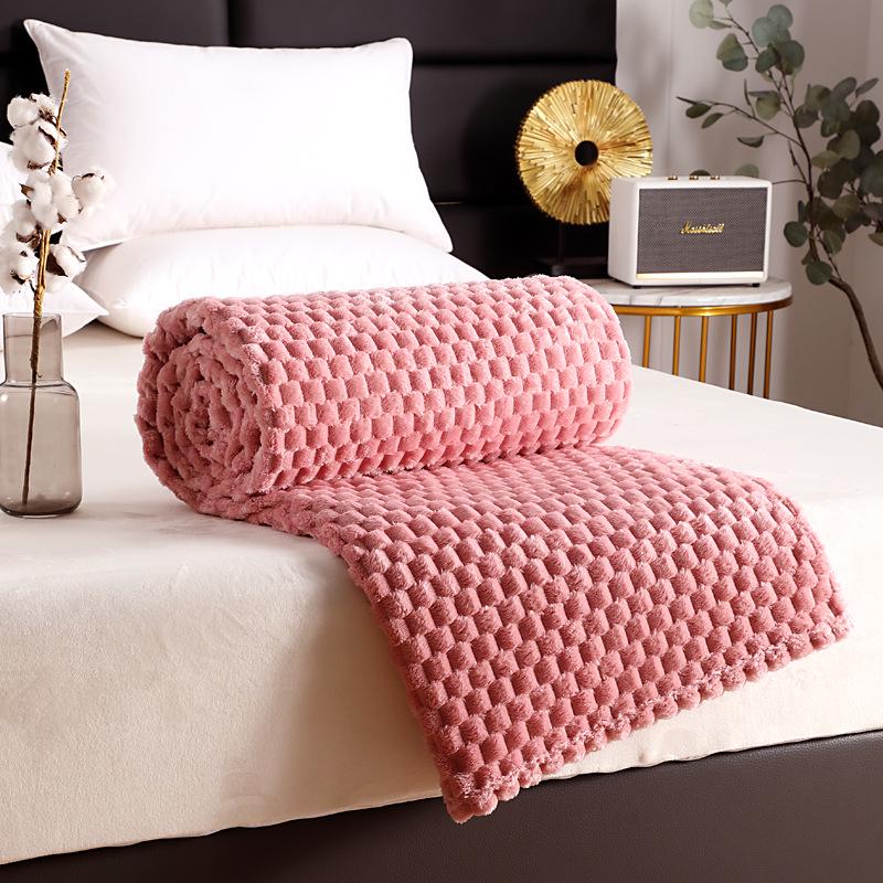 Golden Turtle Velvet Solid Color Flannel Blanket - Multifunctional Coral Fleece Cover, Single/Double.
