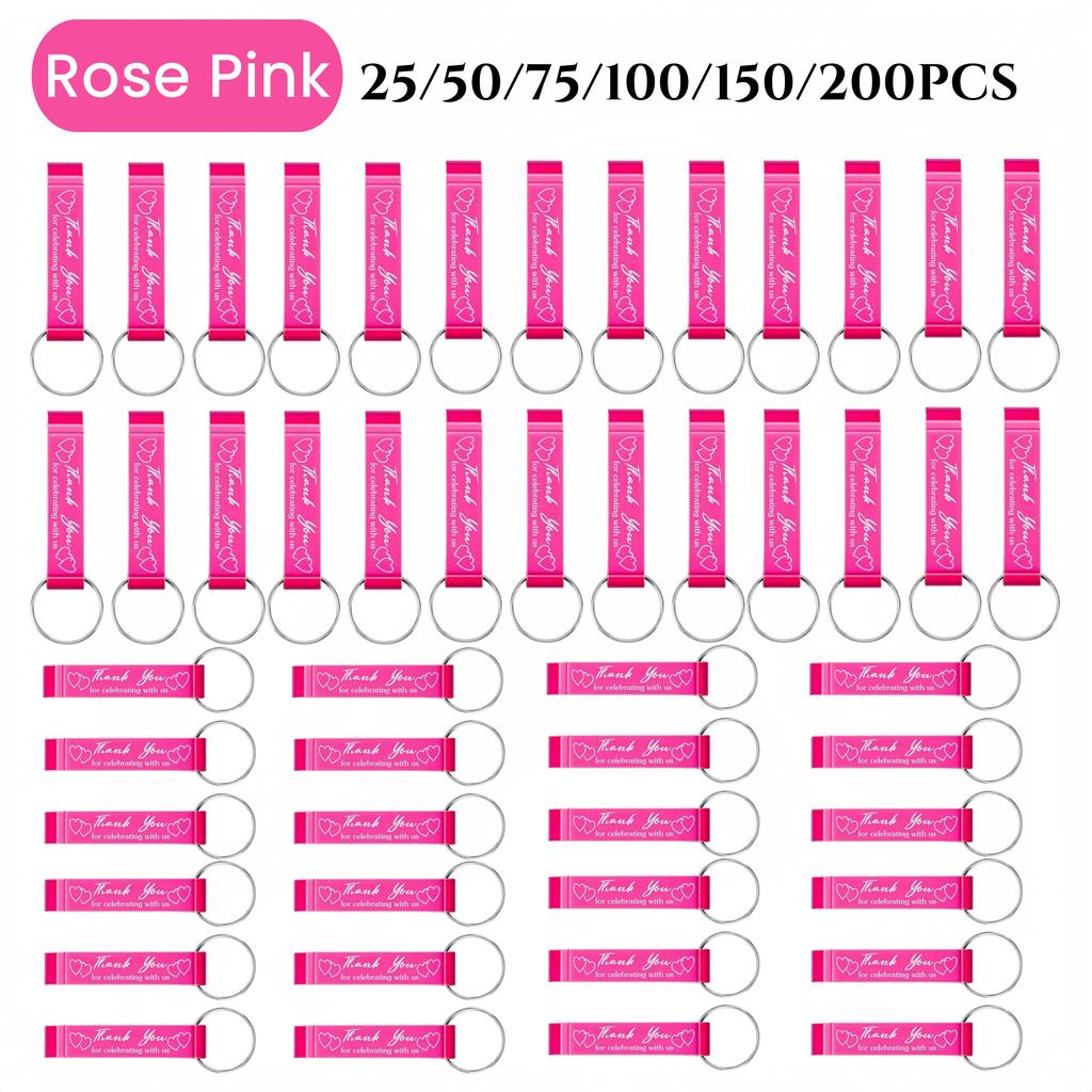 25-200Pcs Bottle Opener Keychains Wedding Thank You Gifts for Guest Portable Mental Wine Beer Openers for Party Birthday Favors