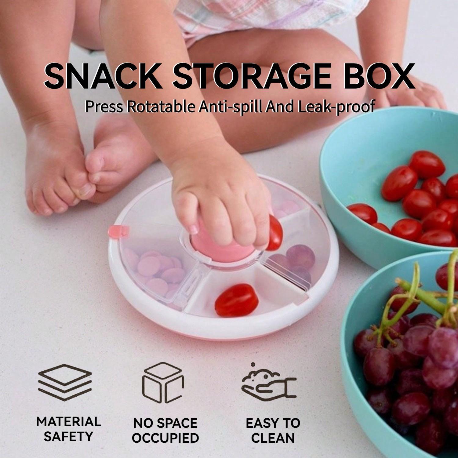 

Spinning Snack Container, 360° Rotating ABS Large Capacity Rotating Snack Containers For Kids with Colorful Appearance коралл розовый