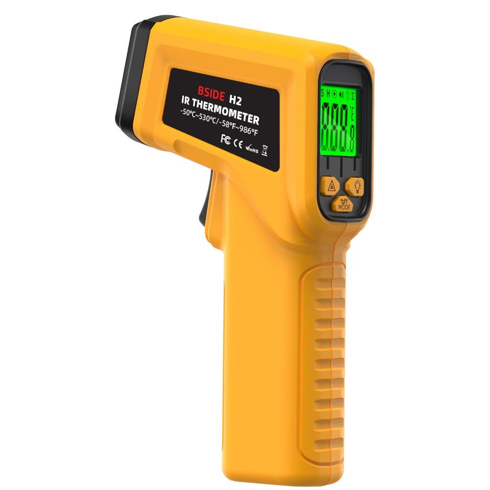 

ЖК-дисплей Цифровой измеритель температуры -50~530/1400C Лазерный пирометр Бытовое применение жёлтый
