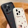 Cute Cherry Pattern TPU Soft Matte Phone Case For iPhone 16 Pro Max 15 Pro 14 13 12 11 XR XS Shockproof Lens Protection Bumper Cover