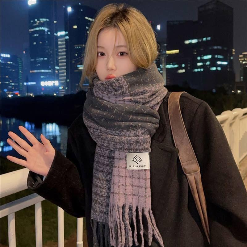 Scarf women's winter new autumn and winter literary girls versatile Maillard American Japanese scarf shawl
