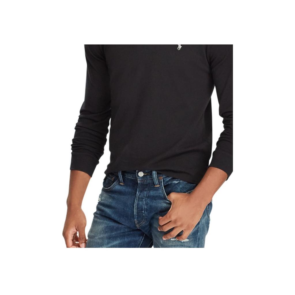 Polo Ralph Lauren Classic Solid Color Cotton Long Sleeve Polo Shirt Men tops Black MNPOKNI16820115-001