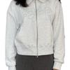 In-Stock Korean Dongdaemun Floral Embroidered Zipper Cardigan Hoodie