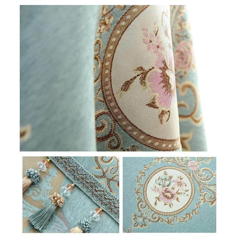 Hochwertige Quastenstickerei Tischdecke Europäisches Chenille Garngefärbtes Jacquard Rundtischdecke Klassische Kaffeetischdecke