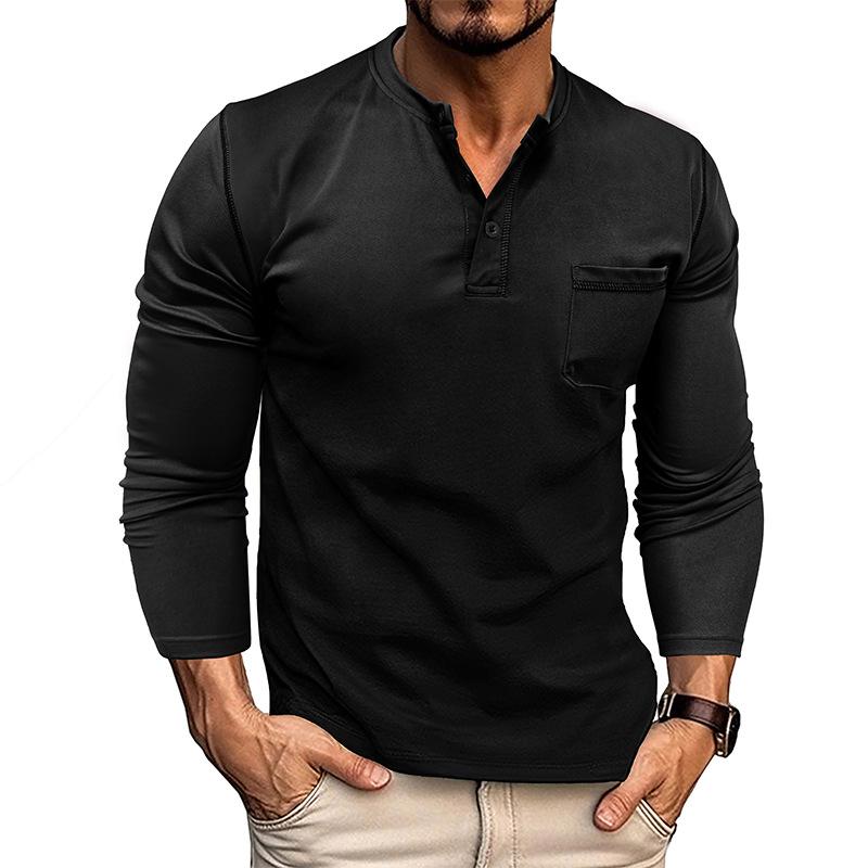 Fashionable Men's Long-Sleeved T-Shirt Breathable and Cool Men's Top