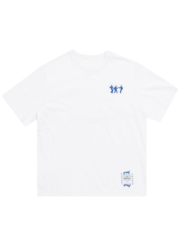 OURPOCKETS Grid Dance Persona T-Shirt (White)