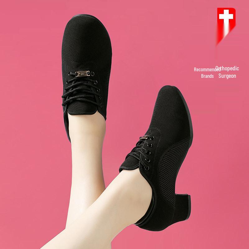 Pantofi de dans cu toc gros pentru femei: Toc mediu, Talpă moale pentru practici de dans de societate, latino și square dance