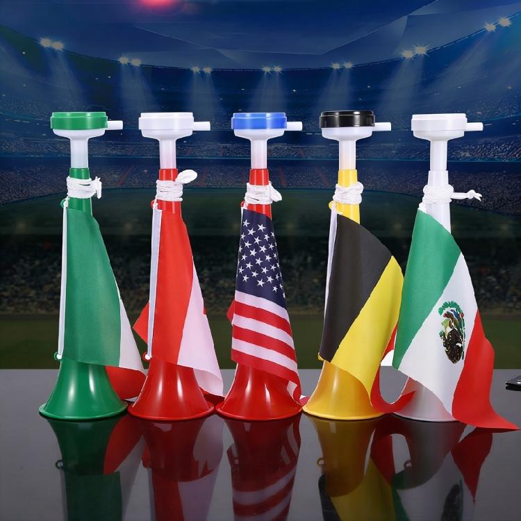 4Pcs/pack Festive Cheering Horns Soccer Event Flag Exciting Addition Toy for Sports Or Birthday Party Sports Game