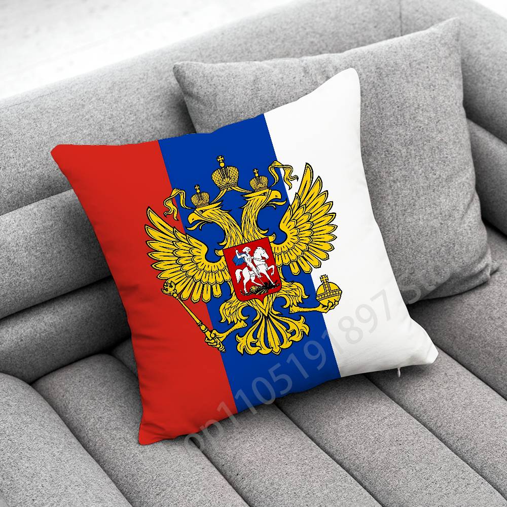 Russia Passport National Emblem Flag Throw Pillow Case For 40x40cm 45x45cm 50x50cm 30x30cm Square Office Pillowship Cover