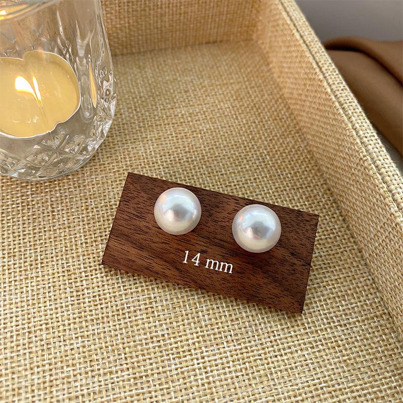 

ins style pearl stud earrings retro temperament earrings 925 silver needle