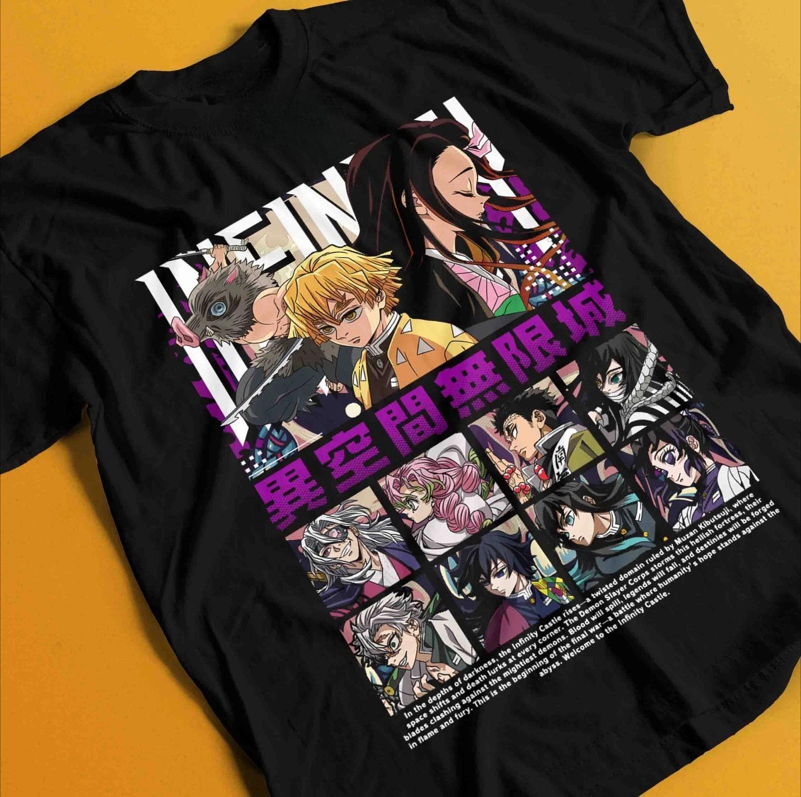 

Demon Slayer Shirt Tanjiro Tshirt Zenitsu TShirt Muzan Doma Tee Inosuke Nezuko Summer Unisexs and Womens Breathable Tshirt Top S