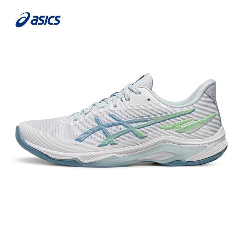 Asics Men s NETBURNER BALLISTIC FF 4 White/Blue Court Shoes 40.5