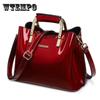 Bolsa de couro envernizado Bolsa de couro genuíno para mulher Bolsa de mão estilo europeu e americano Trendy Wild