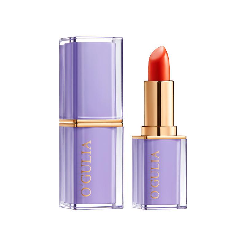 

Agulia Color-Changing Carotenoid Lipstick: Long-Lasting, Hydrating, Moisturizing, Temperature-Activated for Enhanced Complexion.
