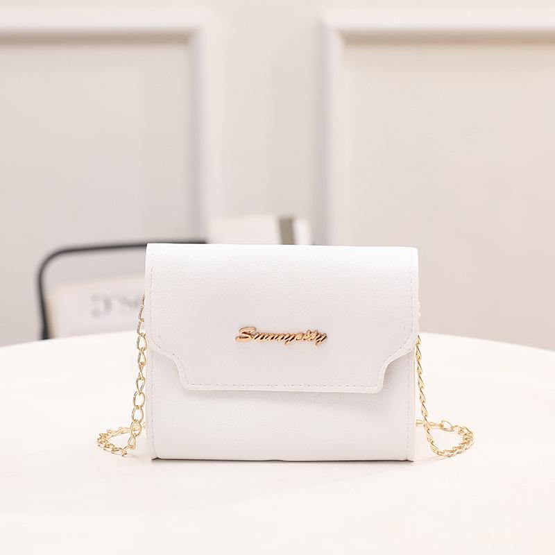 Women's bag new fashionable simple solid color chain shoulder small square bag small fresh messenger bag