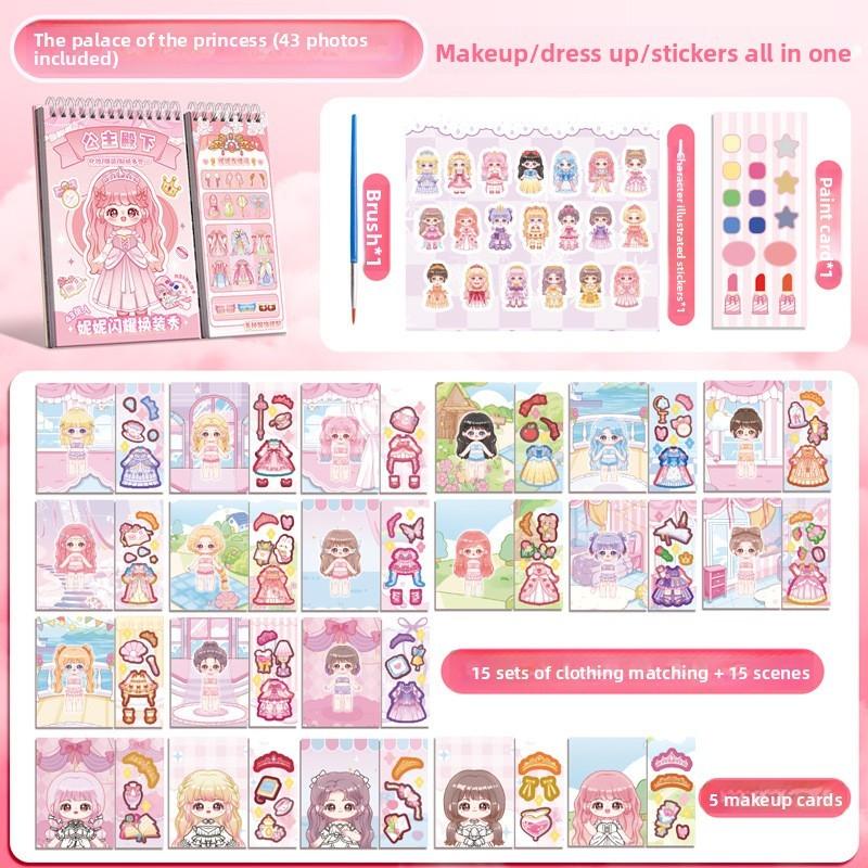Princess Dressup Sticker Book With Classic Style Scenes For Kids Diy Fun Fashion